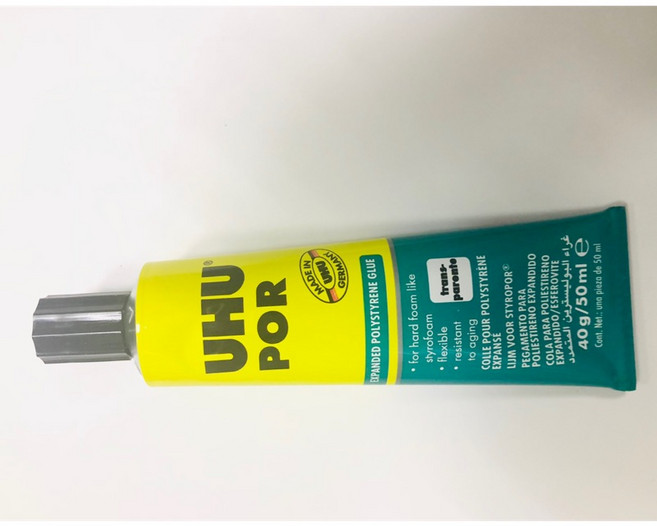UHU 50ml保麗龍專用膠(UHU-012)模型藝品專用，快速黏合，透明不留痕, 1個