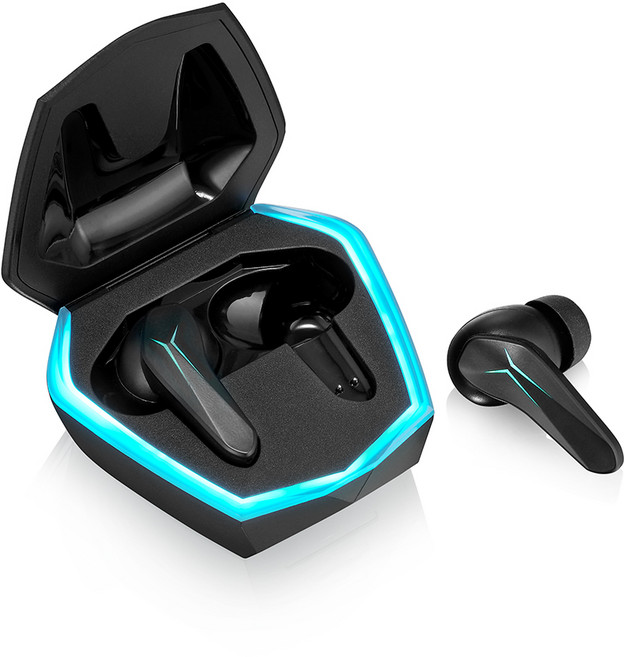 KINYO 無線藍牙耳機 電競低延遲 ENC降噪 LED炫光, 黑色, BTE3905