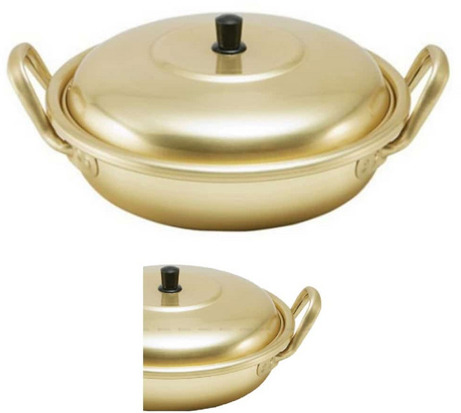 30cm 국산 전골 냄비 노란 양은 양수 경량 솥 양푼 이 라면 밥 국 찌개 업소 식당, 노랑 전골 300, 1개