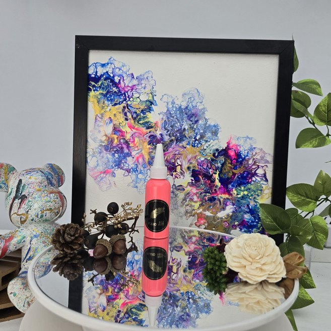 金羽毛 FLUID ART 流體顏料 極光發光炫亮手作夜光漆, 星空夜光紅,50ml, 1個, 無