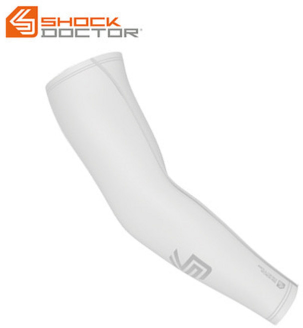 쇼크닥터 772 컴프레션 암슬리브 야구 배드민턴 테니스 골프 등산 농구 팔토시 자외선 차단, WHITE, 1개