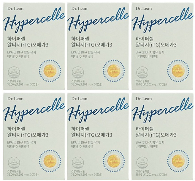닥터린 송중기 초고순도 하이퍼셀 알티지 rTG 오메가3, 6박스, 30정