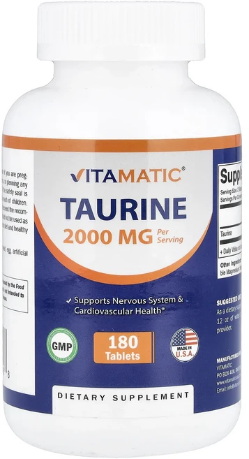 새해 첫좋은선물 Vitamatic 타우린 180정(1정당 1000mg) 제대로 할인합니다, Vitamatic 타우린 180정1정당 1000mg, 1개, 180정 - 쿠팡