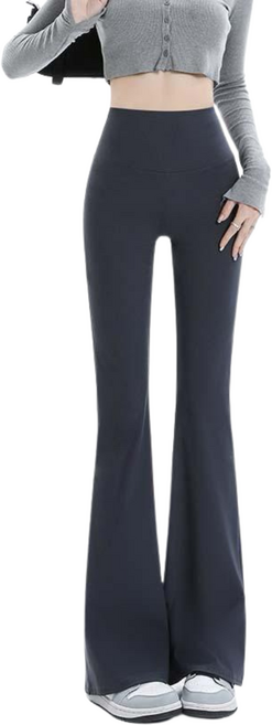 666 SHOP 微喇叭高腰收腹闊腿褲 瑜珈運動鯊魚褲