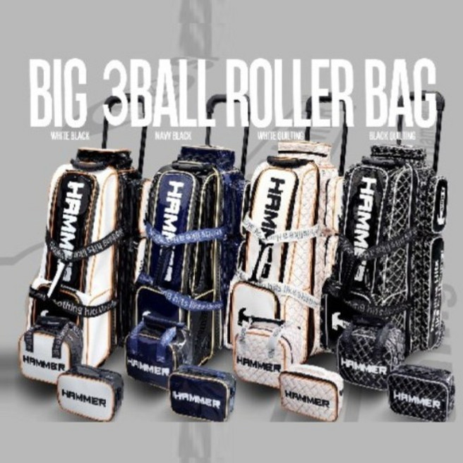 [ 악세사리백+1볼도트백+스티커3종+네임텍 ] 2025 햄머 빅 3볼롤러백 볼링가방 특별세트, 블랙퀼팅, 1개