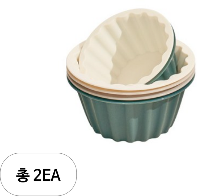 실리만 실리콘 하모니 머핀 몰드 중 6p 세트, 크림베이지 + 코코아 그레이 + 오션 그린, 2세트