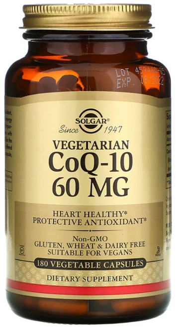 솔가 베지테리안 CoQ-10 60mg 글루텐 프리 무설탕 베지터블 캡슐, 1개, 180정 - 쿠팡