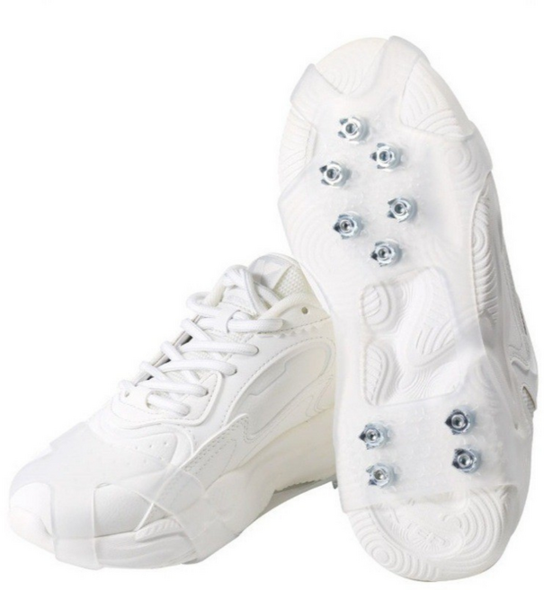 戶外防滑冰爪鞋套 登山用, 鋼爪升級款(透明)