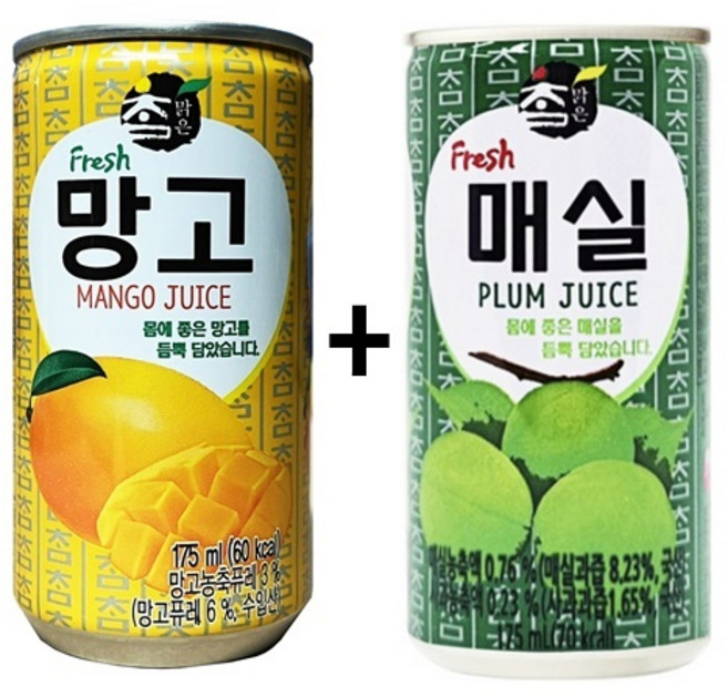 참맑은 망고 175ml(30캔) + 참맑은 매실 175ml(30캔), 175ml