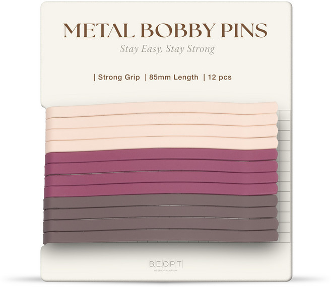 비옵트 메탈 일자 실핀 롱사이즈 12P