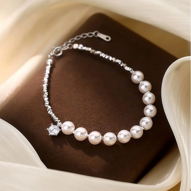 FANSYLI 여성 팔찌 진주팔찌 실버 s925 재물운 실버팔찌 여자친구생일선물 데일리 팔찌 2509YK04