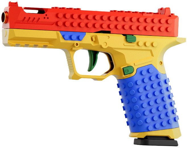 건덕스 레고 블록 조립 글록 G17 너프건 장난감 총, 1개, 멀티컬러