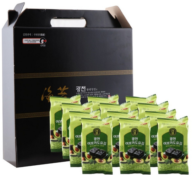 광천김선물세트 아보카도유 광천 도시락김(12봉) x 10세트
