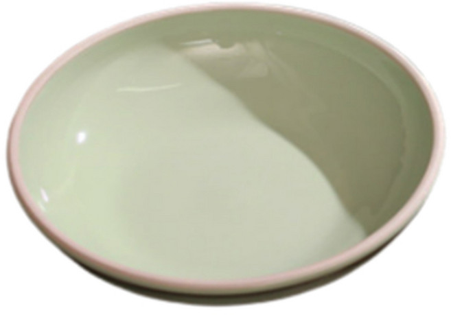 덮밥 볶음밥 오므라이스 도자기 접시 대형 그릇 투톤 민무늬, 민트, 1개