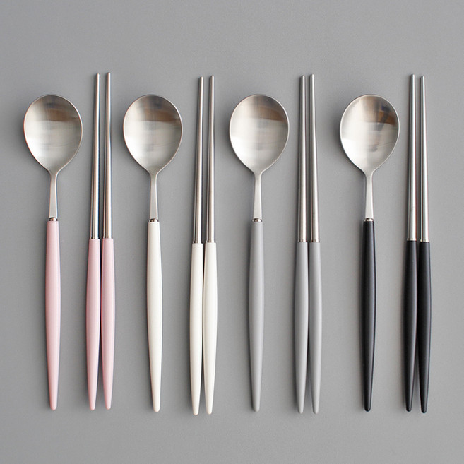 (에펠샤틴) 숟가락 젓가락 (옵션선택 택1)- 4color, 젓가락 베이비핑크, 1개