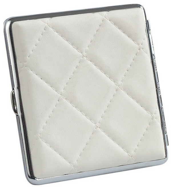 時尚菱格紋皮革香菸盒 輕巧便攜