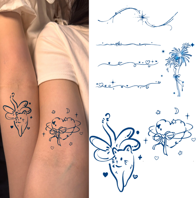 부띠끄38 미니 반영구 타투스티커 헤나 세트, 1개, BTS005