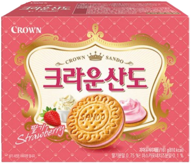 크라운산도 딸기크림치즈 161g 4개, 1개, 1ml, 1g