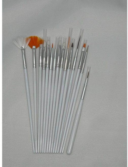 뉴프렐류드 네일 브러쉬 15종 세트, 1세트, 화이트