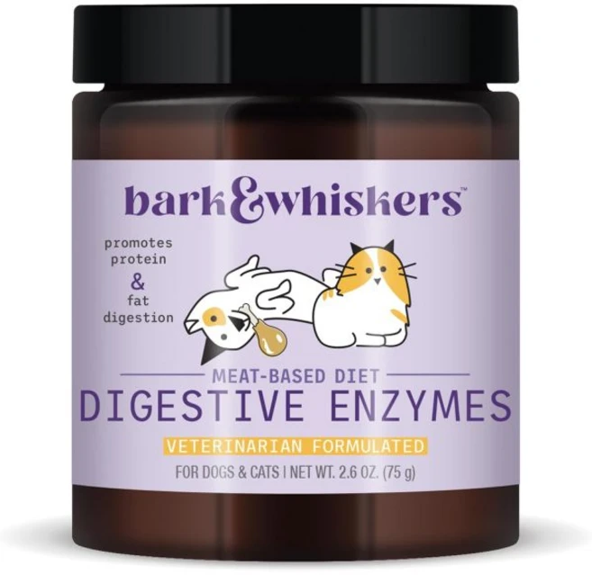 강아지 유산균 영양제 위장 췌장 소화 효소 개와 고양이 위 껍질 수염 육류 기반 식단 2.6온스(75g) 150스쿱 단백질 지방 분해 수사 조제 머콜라, 1개 - 쿠팡