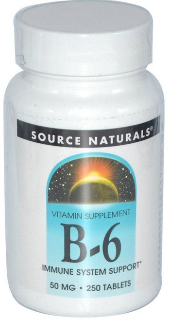 Source Naturals B-6 50mg 타블렛, 1개, 250정