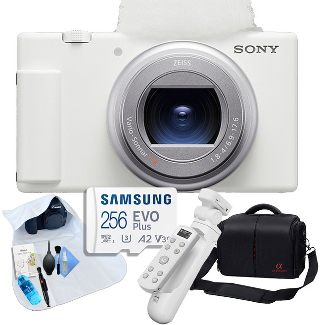 [포토리뷰이벤트] 소니 ZV-1M2 +브이로그 8종 패키지 (256GB 메모리/ OLED 무선 슈팅그립/가방), 화이트