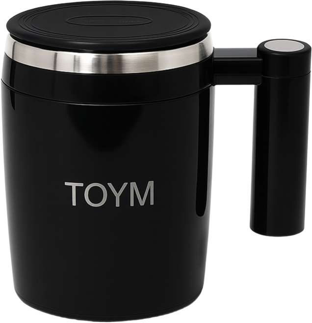 토이엠 믹서컵 선식컵 쉐이커 휘핑자동컵 자동회전컵, 1개, 380ml, 블랙