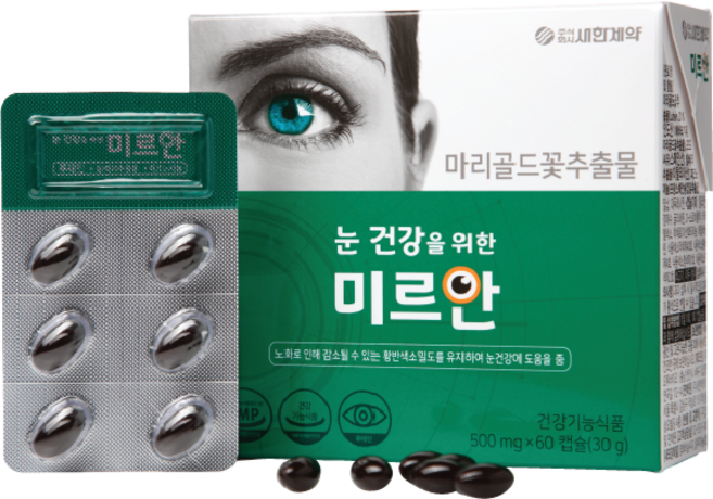 미르안 녹내장 영양제, 1개, 60정