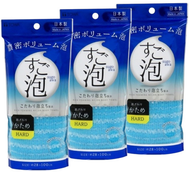 일본 토와 저자극 부드러운 샤워타올, 3개, 1개입, 하드