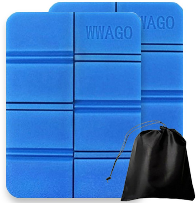 초경량 휴대용 접이식 등산 방석 2개, 블루