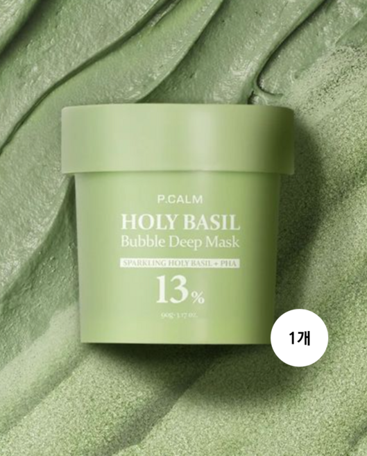saseU 피캄 홀리바질 버블 딥 마스크 90g 나노 탄산 버블, 1개입, 1세트