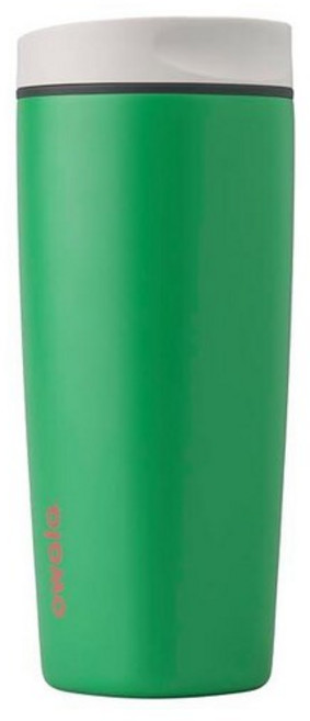 Owala SmoothSip 슬라이더 단열 스테인리스 스틸 커피 텀블러 재사용 가능한 아이스 컵 핫 여행용 머그 BPA 프리 355ml(12온스) 핑크/탠(데이브레이크), 손잡이 없음, Sour Apple_154984