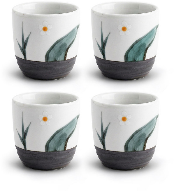 꿈꾸는 키친 일본 이자카야 4p 사케잔 혼술 술잔 선물세트, 4개, 자연 그린