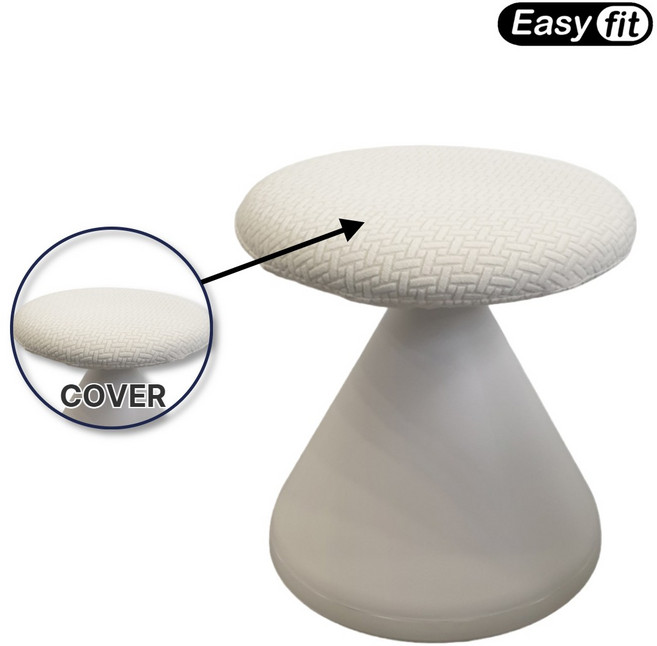 [호환]원형 스툴 의자커버 둥근 화장대 의자 리폼 천갈이 시디즈 일룸 펑거스 호환 덮개, 아이보리