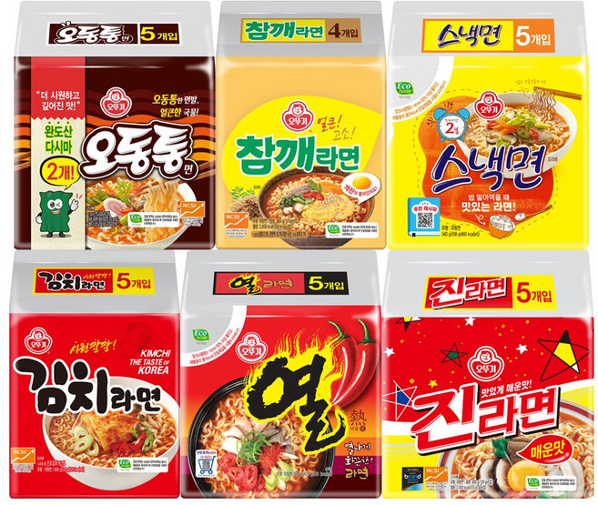 올따옴멀티라면 진매5+열라면5+스낵5+오동통4+참깨4+김치4, 1세트