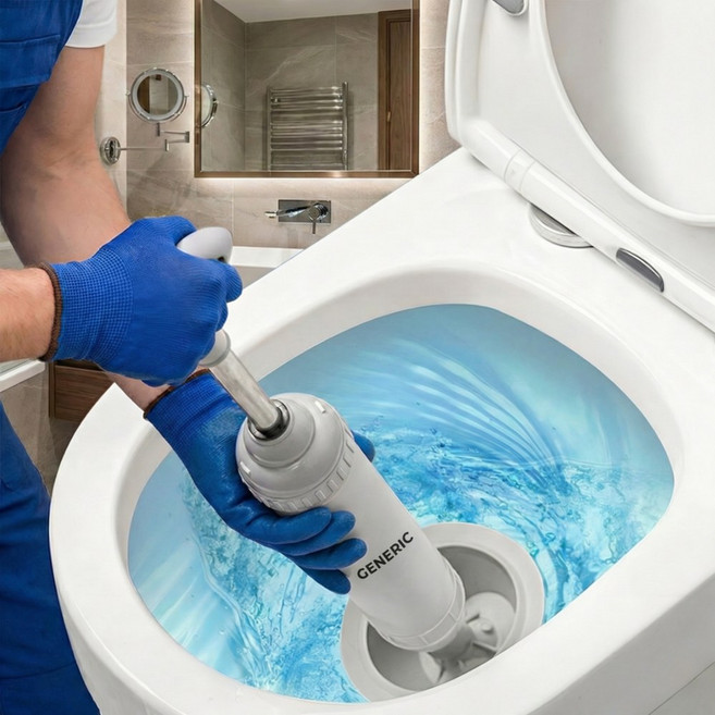 퀵디 고압 압축기 변기 뚫어뻥 하수구 펌핑식, 그레이