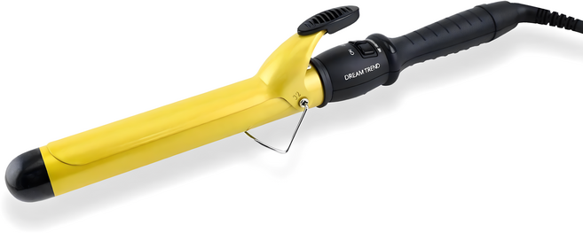 DREAM TREND Professional Ceramics Curling Iron 美髮造型器 陶瓷負離子 快速加熱 四段控溫 360度旋轉電線 女神浪漫捲, 金色, B-19