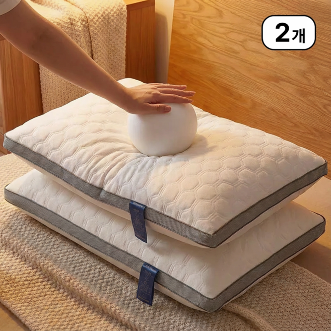 슬립무드 푹신한 낮은 경추 베개솜, 화이트, 2개