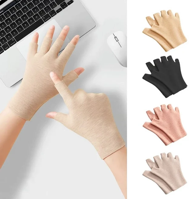 아이레노 키보드 반장갑 터치 가능 보온 겨울용 사무실 운전 작업용 니트 핑거리스 장갑