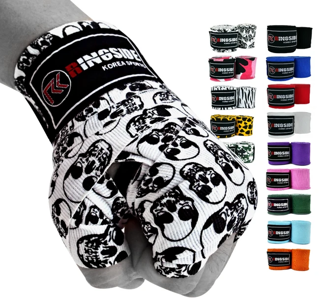 링사이드코리아 마이스터 복싱핸드랩 반신축 멕시코 스타일 권투 스트랩 주니어 이너 붕대 1쌍, 스컬, 3.5m - 쿠팡