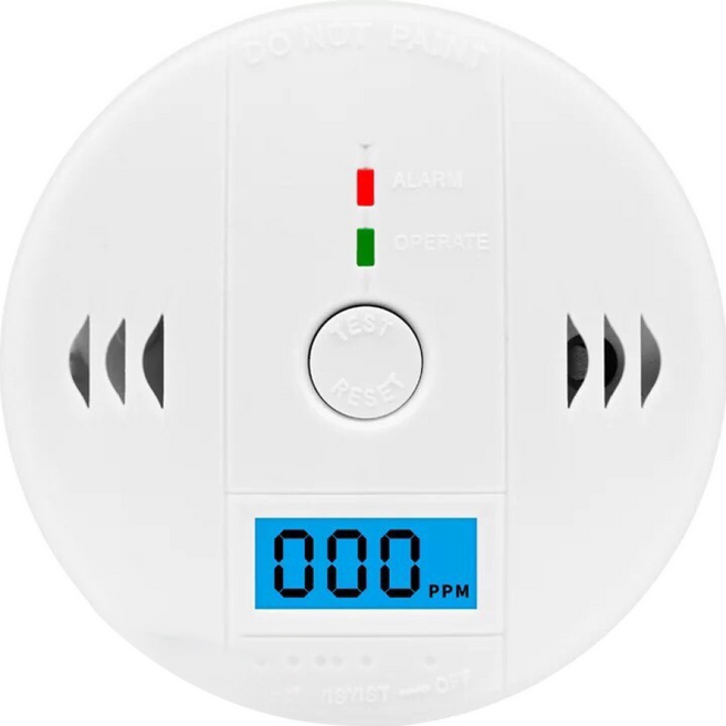 一氧化碳警報器 家用瓦斯偵測器 LCD顯示 電池供電 白色, 1個, 警報器【一氧化碳】