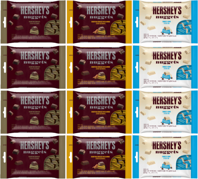 허쉬 너겟 크리미 밀크 + 아몬드 + 쿠키앤크림, 159g, 4세트