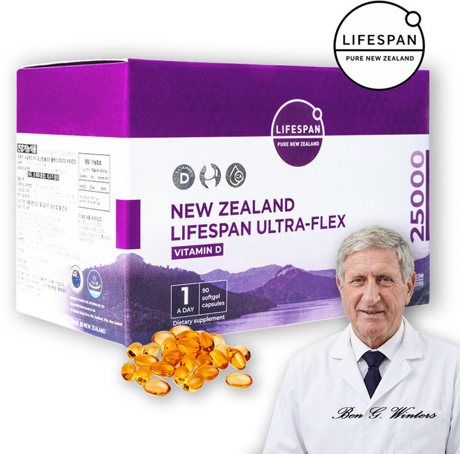 라이프스팬 울트라플렉스 25000 비타민D 뉴질랜드 (아로마사 초록입홍합오일), 1개, 90정