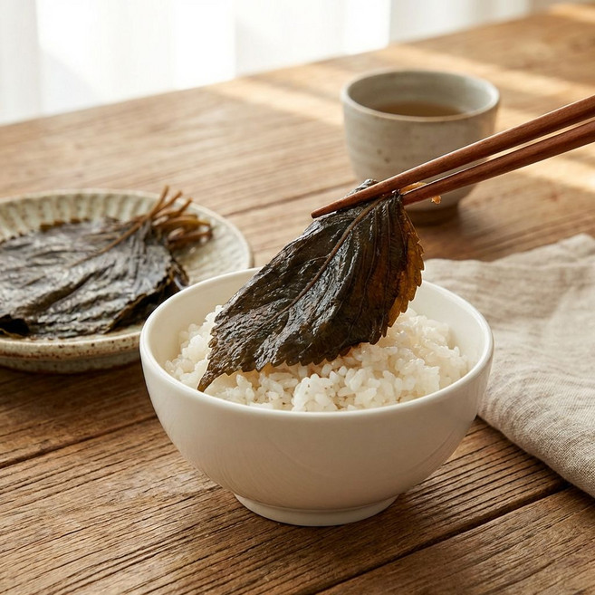장인의 비법 소스로 만든 절임 간장 깻잎 장아찌 국산 깻잎 반찬, 4개, 300g