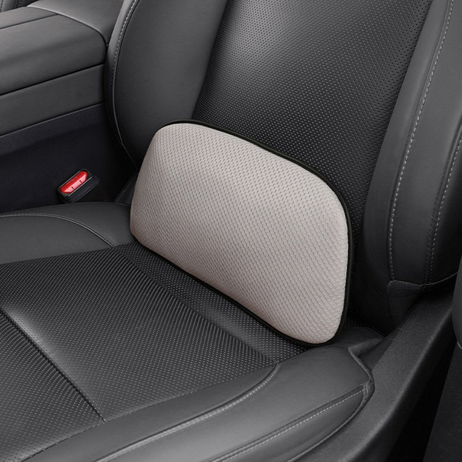 이엠비 차량용 허리 요추받침대 등받이쿠션, 1개, 연그레이 - 메쉬