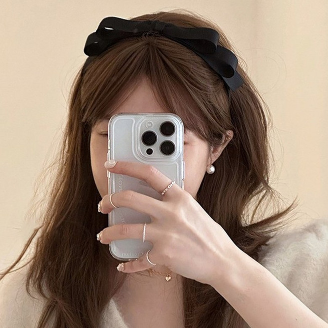 블링살롱 클래식무드 제인 데일리 금장 로고 고급 블랙 벨벳 스웨이드 리본 여성 머리띠 베이직 헤어밴드 5타입