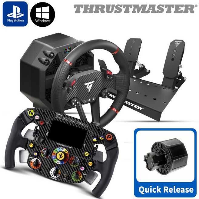 트러스트마스터 T598 다이렉트 드라이브 휠 + Ferrari SF1000 WHEEL ADD-ON + Quick Release 증정 PO, 1세트, T598 + SF1000 + 퀵릴리즈 어댑