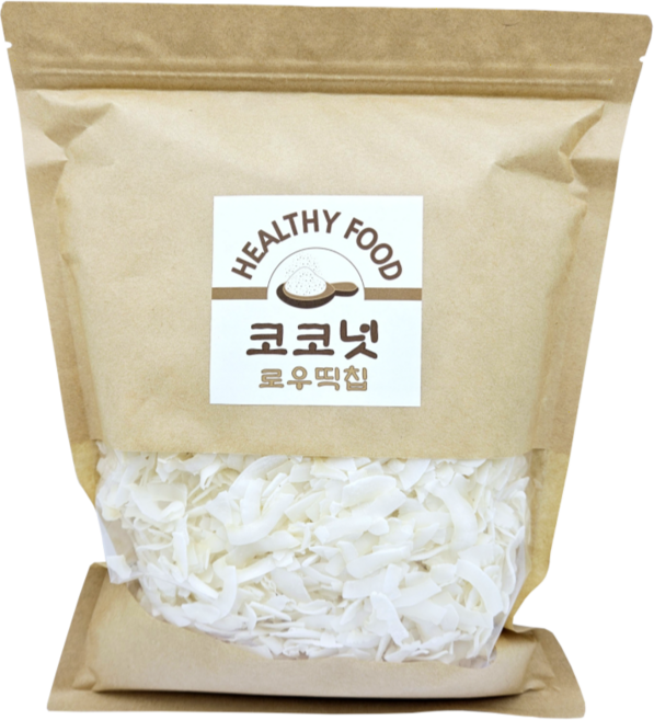 코코넛 로우띡칩 100% 코코넛칩 홈메이드 영양간식, 1kg, 1개