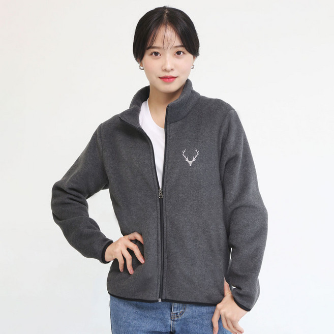 멋지군 고급 사슴 자수 후리스 폴라 플리스 발열 자켓 점퍼