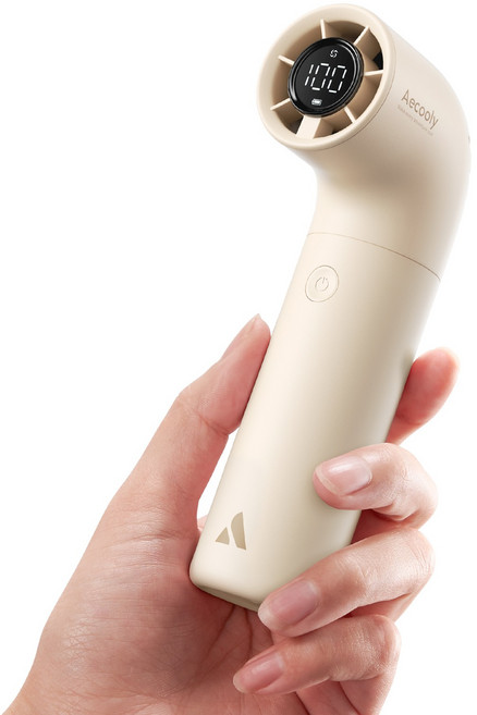 Aecooly 휴대용 선풍기 미니 무선 초강력 급속 냉각 손풍기, 살구색, Aero, 1개